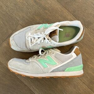 New Balance Beige and Mint Sneakers